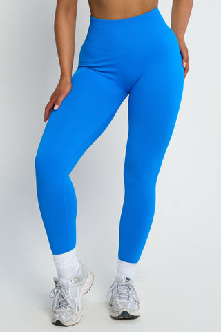 Premier blue leggings, squat-proof with 4-way stretch fabric